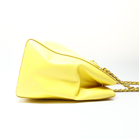 Salvatore Ferragamo Leather Vara Chain Shoulder Shoulder Bag yellow WS25715