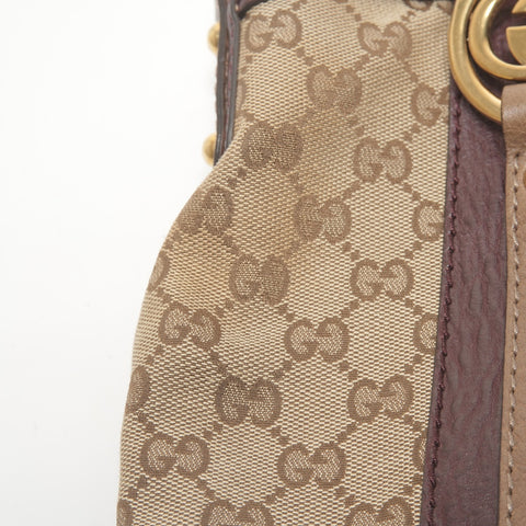 GUCCI GG Canvas Interlocking G 2way Burgunder Umhängetasche Braun WS25716