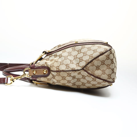 GUCCI GG Canvas Interlocking G 2way Burgundy Shoulder Bag Brown WS25716