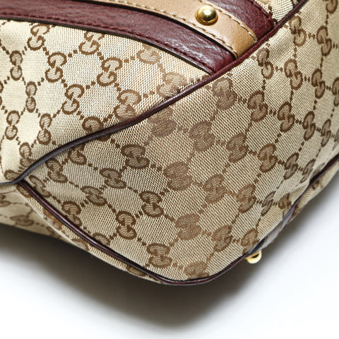 GUCCI GG Canvas Interlocking G 2way Burgundy Shoulder Bag Brown WS25716