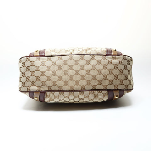 GUCCI GG Canvas Interlocking G 2way Burgundy Shoulder Bag Brown WS25716