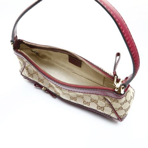 GUCCI GG canvas accessory pouch Shoulder Bag Red WS25717