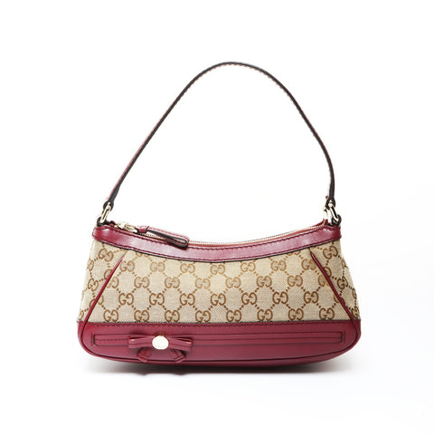 GUCCI GG canvas accessory pouch Shoulder Bag Red WS25717
