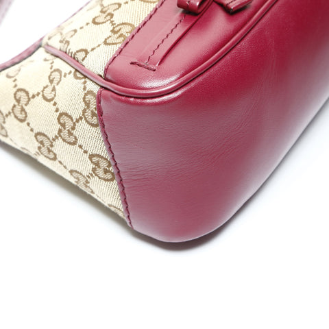 GUCCI GG canvas accessory pouch Shoulder Bag Red WS25717