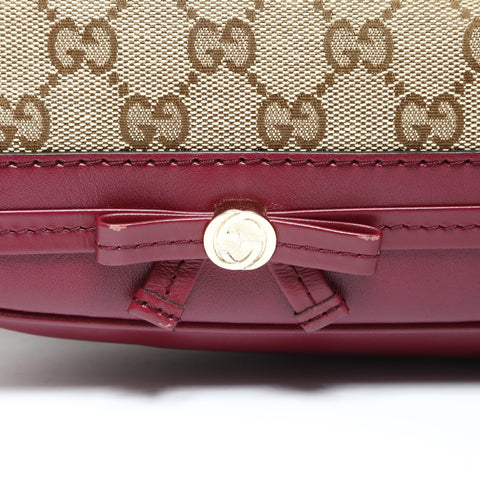 GUCCI GG canvas accessory pouch Shoulder Bag Red WS25717