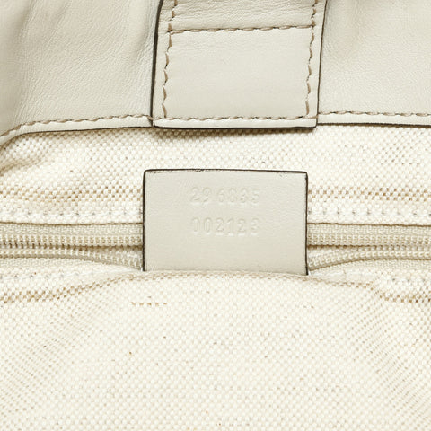 GUCCI GG Shima Suki Leather 2-Way Ivory Shoulder Bag Ivory WS25718