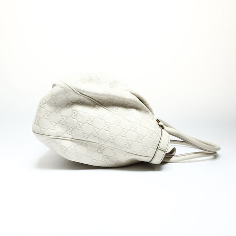 GUCCI GG Shima Suki Leather 2-Way Ivory Shoulder Bag Ivory WS25718
