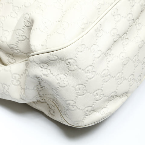 GUCCI GG Shima Suki Leather 2-Way Ivory Shoulder Bag Ivory WS25718