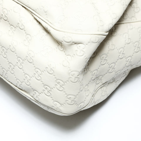 GUCCI GG Shima Suki Leather 2-Way Ivory Shoulder Bag Ivory WS25718