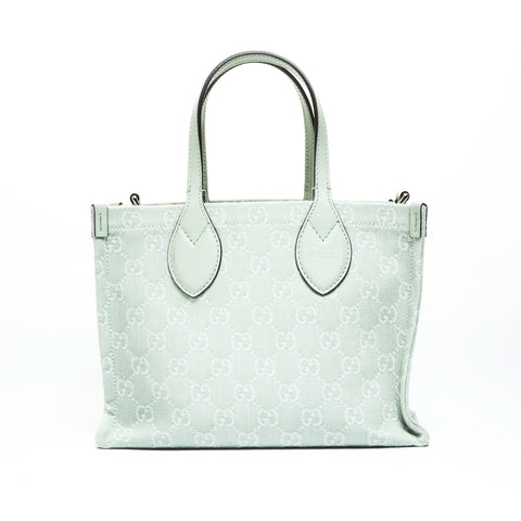 GUCCI GG Canvas Mint Mini Tote 2-Way 772183 Handbag green WS25719