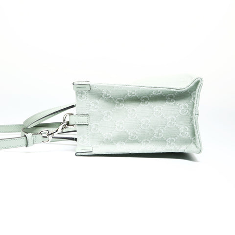 GUCCI GG Canvas Mint Mini Tote 2-Way 772183 Handbag green WS25719