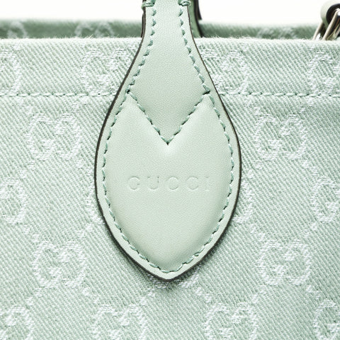 GUCCI GG Canvas Mint Mini Tote 2-Way 772183 Handbag green WS25719