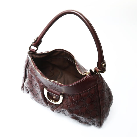 GUCCI Abby Leather GG Shima Shoulder Bag Red WS25724