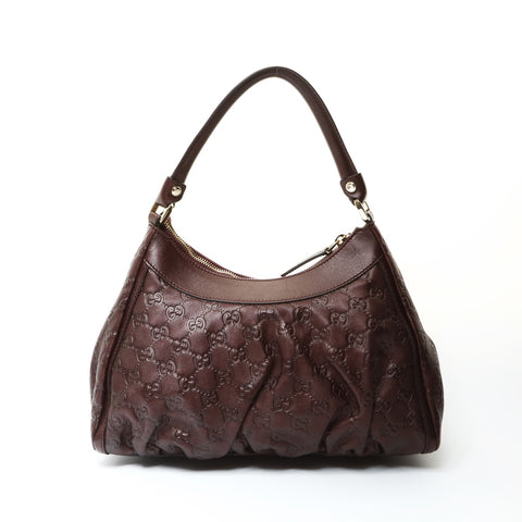 GUCCI Abby Leather GG Shima Shoulder Bag Red WS25724