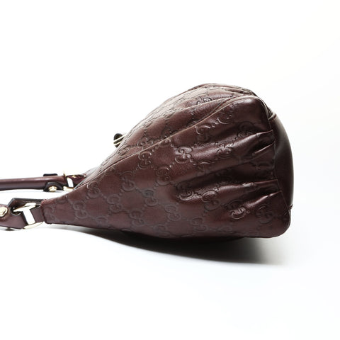 GUCCI Abby Leather GG Shima Shoulder Bag Red WS25724