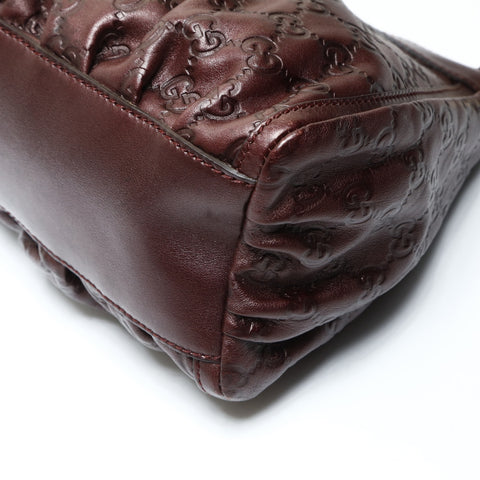 GUCCI Abby Leather GG Shima Shoulder Bag Red WS25724