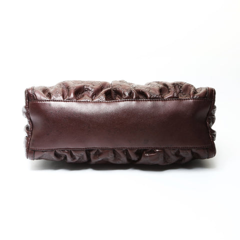 GUCCI Abby Leather GG Shima Shoulder Bag Red WS25724