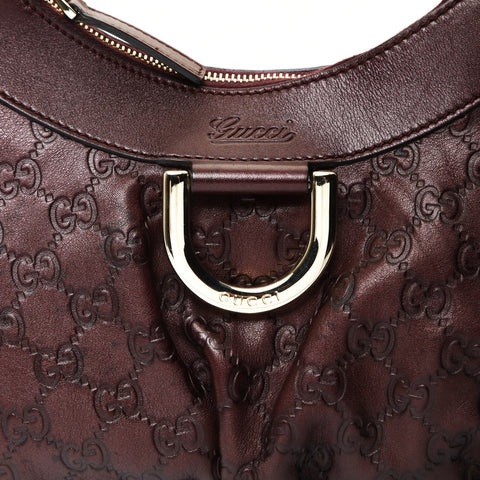 GUCCI Abby Leather GG Shima Shoulder Bag Red WS25724