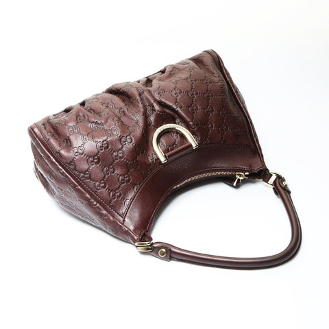 GUCCI Abby Leather GG Shima Shoulder Bag Red WS25724