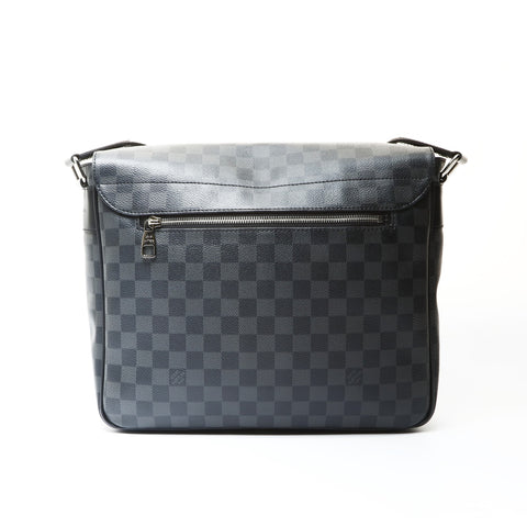 LOUIS VUITTON 2015 Damier Graphite Christopher Messenger Shoulder Bag black WS25725