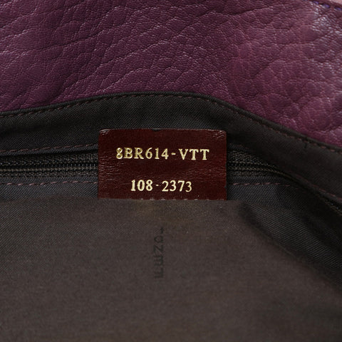 FENDI Leather Mia Bucket Chain 2way Shoulder Bag purple WS25729