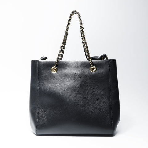 Salvatore Ferragamo Leather Vara 2way Chain Shoulder Bag black WS25731