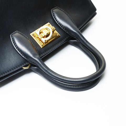 Salvatore Ferragamo Gancini canvas Handbag black WS25732