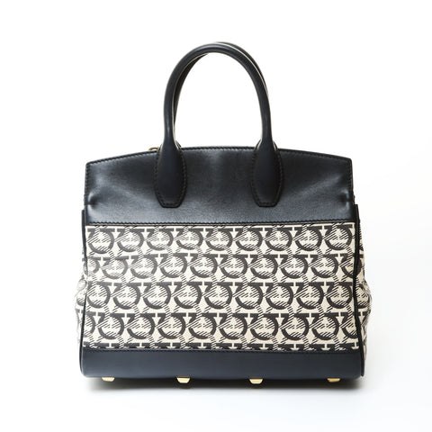 Salvatore Ferragamo Gancini canvas Handbag black WS25732