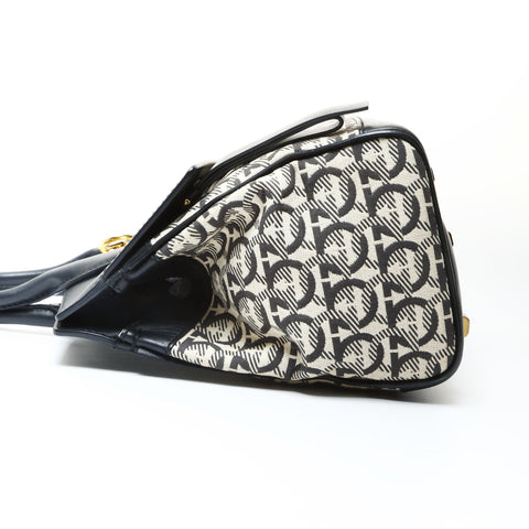 Salvatore Ferragamo Gancini canvas Handbag black WS25732