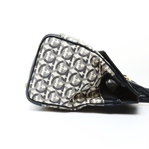 Salvatore Ferragamo Gancini canvas Handbag black WS25732