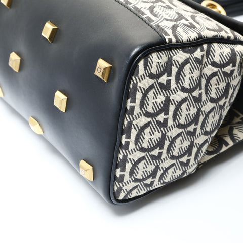 Salvatore Ferragamo Gancini canvas Handbag black WS25732