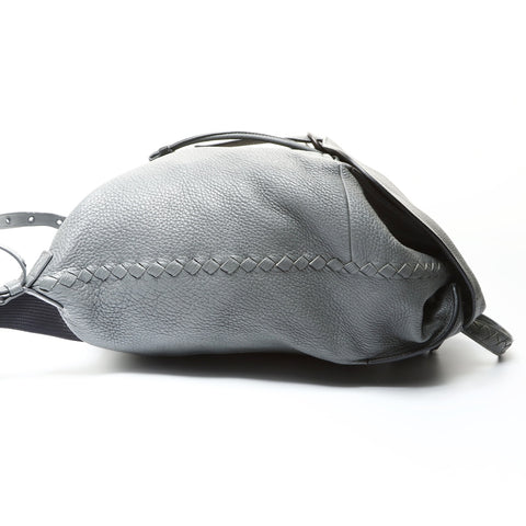 BOTTEGAVENETA Leather INTRECCIATO Backpack  Daypack gray WS25734