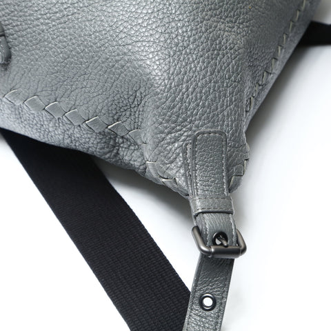 BOTTEGAVENETA Leder INTRECCIATO Rucksack Daypack grau WS25734