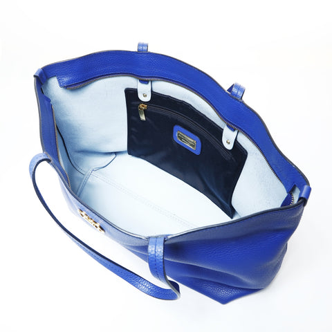 Salvatore Ferragamo Gancini sac cabas en cuir bleu WS25735