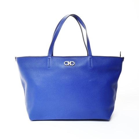 Salvatore Ferragamo Gancini leather Tote Bag blue WS25735