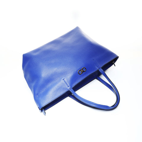 Salvatore Ferragamo Gancini leather Tote Bag blue WS25735