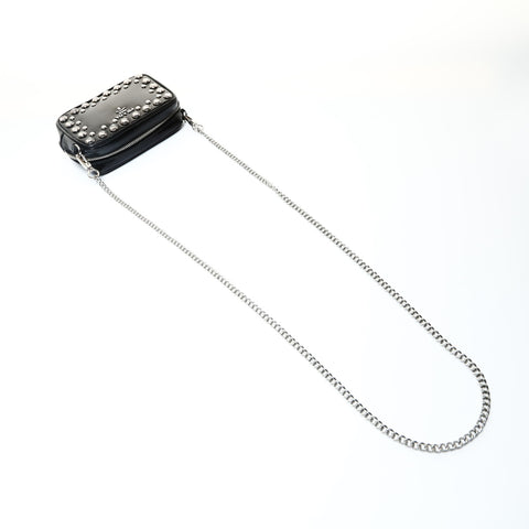 PRADA PVC Studded Mini Camera Bag Shoulder Bag black WS25737