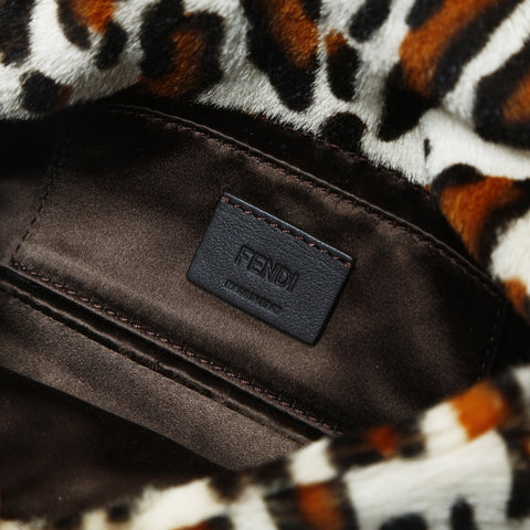 FENDI Leopard Pattern Harako Mini Bucket Bag, 2-way, 7AS142 Shoulder Bag white WS25738