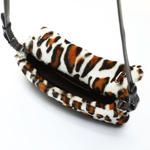 FENDI Leopard Pattern Harako Mini Bucket Bag, 2-way, 7AS142 Shoulder Bag white WS25738