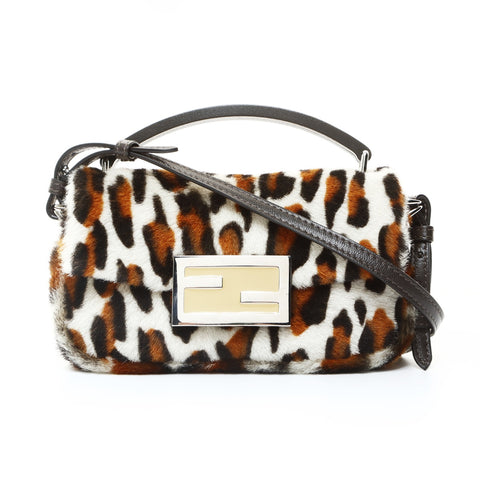 FENDI Leopard Pattern Harako Mini Bucket Bag, 2-way, 7AS142 Shoulder Bag white WS25738