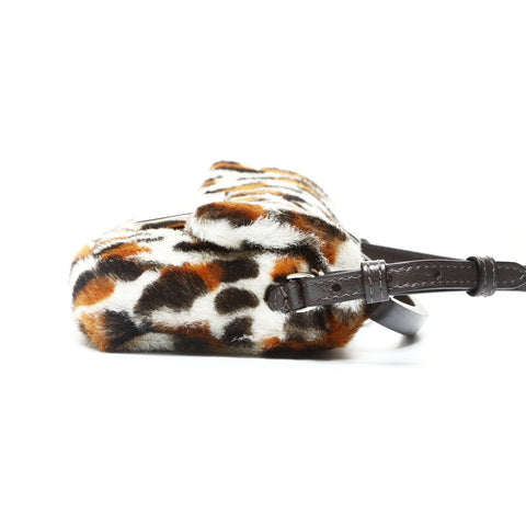 FENDI Leopard Pattern Harako Mini Bucket Bag, 2-way, 7AS142 Shoulder Bag white WS25738