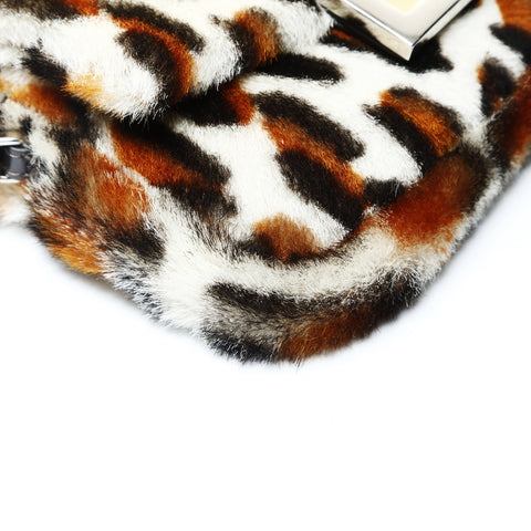 FENDI Leopard Pattern Harako Mini Bucket Bag, 2-way, 7AS142 Shoulder Bag white WS25738