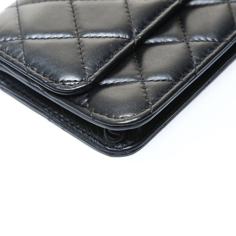 CHANEL Mini Matelasse Pearl 31 Series 2021-2022 Lambskin Shoulder Bag black WS25739