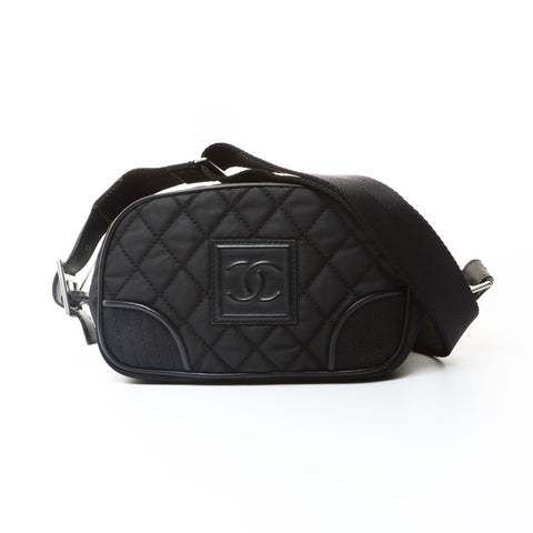 CHANEL No. 11 2009-2010 Sportsline COCO Mark Canvas Shoulder Bag black WS25740
