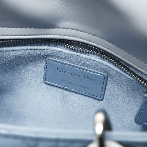 Christian Dior Lady Dior Small 2-way Lambskin Light Blue Two-Tone Handbag blue WS25741