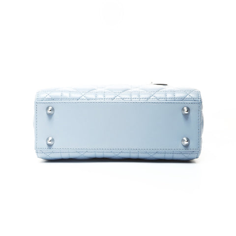 Christian Dior Lady Dior Small 2-way Lambskin Light Blue Two-Tone Handbag blue WS25741