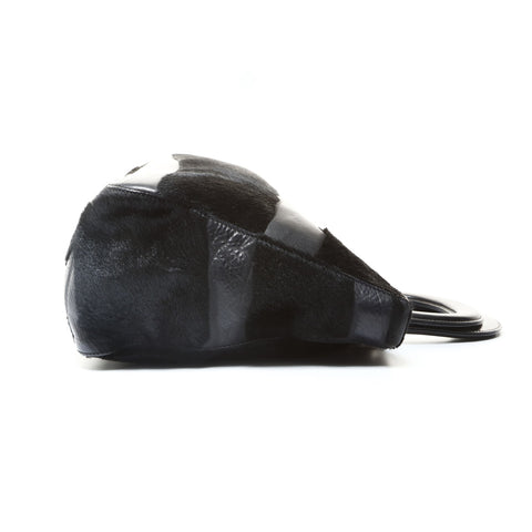 FENDI Harako fur leather Handbag black WS25743