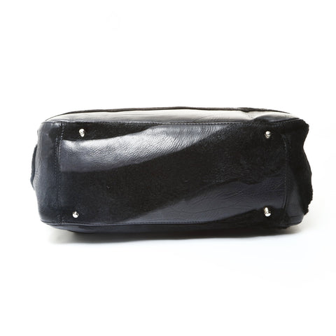 FENDI Harako fur leather Handbag black WS25743