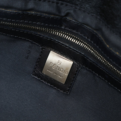 FENDI Harako fur leather Handbag black WS25743