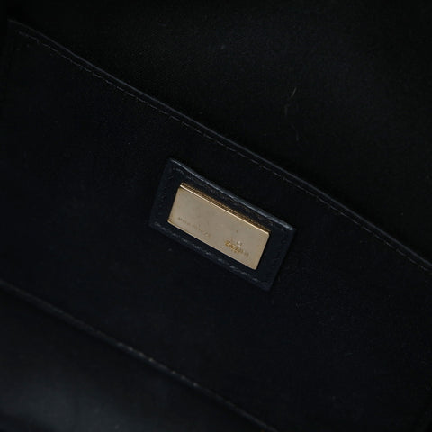 FENDI Bucket 2-way leather clutch Shoulder Bag black WS25744